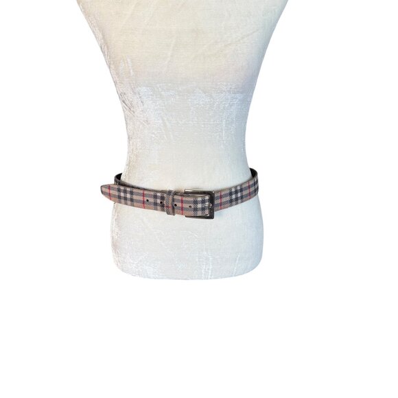 Absolutely Fresh plaid adjustable waist belt with silver buckle size M/L - Picture 2 of 7